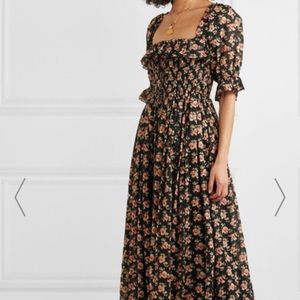 Doen Sol Shirred Cotton in Poppy Black